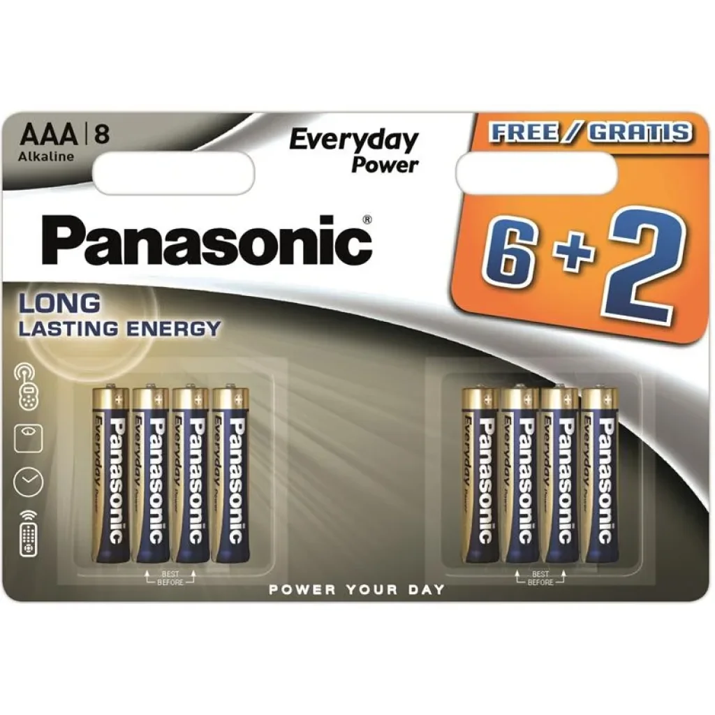 Батарейка Panasonic Everyday Power лужна AAA блістер, 8 шт., LR03REE/8B2F UA